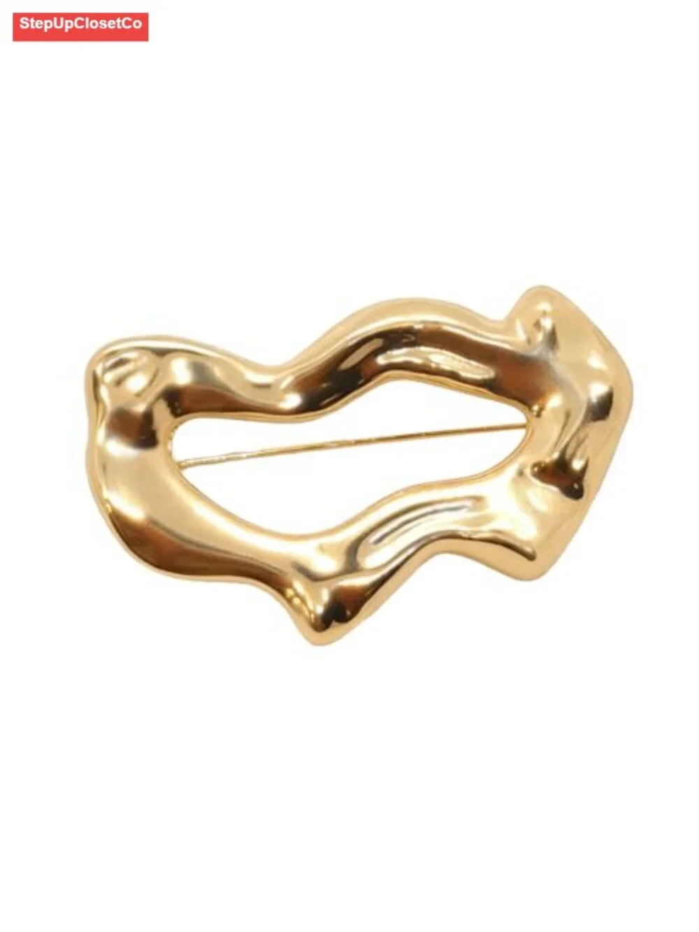 Large Gold Brooch Pin Modern Geometric Vintage Statement Brooch for Women